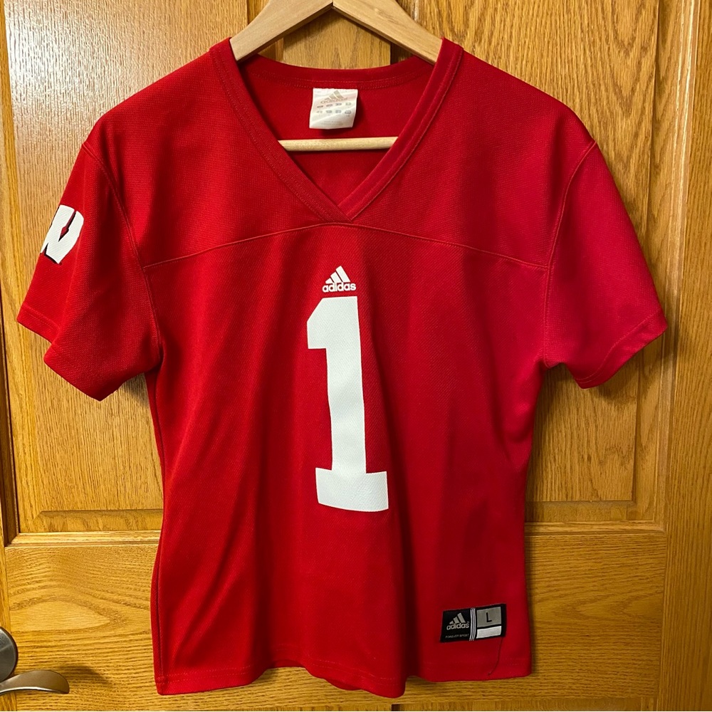 Adidas Wisconsin Badger Football #1 Jersey Boys Size Large